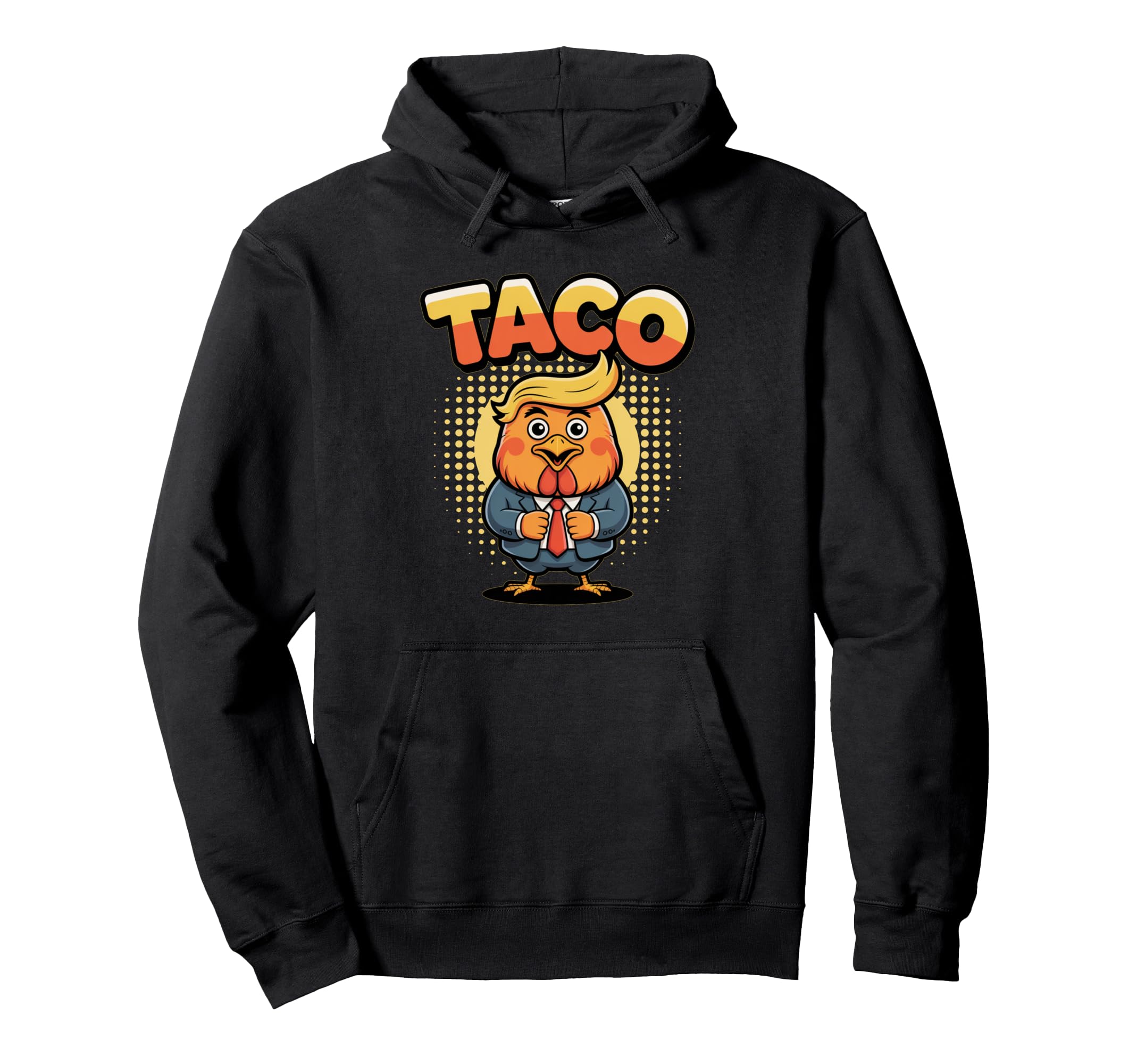 TACO Orange Man Always Chickens Out Hoodie Homme/Femme - Meme Viral Oversized Couverture Chaud pour Streetwear et Sortie